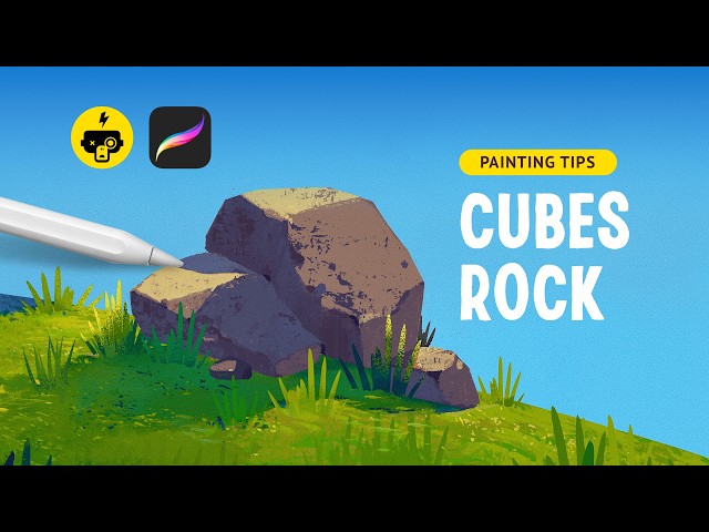 Paint Rocks Like a Cube in Procreate (Easy Beginner Trick)