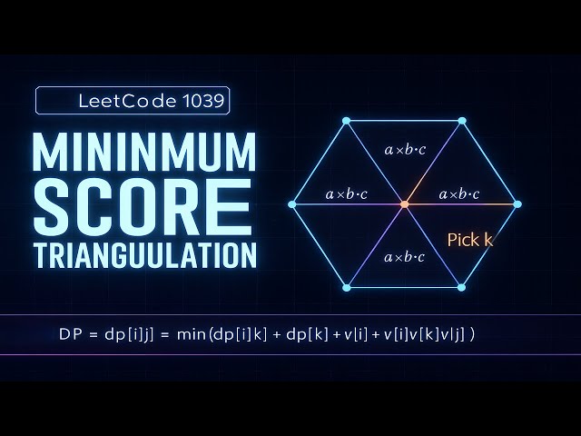 Minimum Score Triangulation of Polygon — Intuition, Stepwise DP Guide (LeetCode 1039)