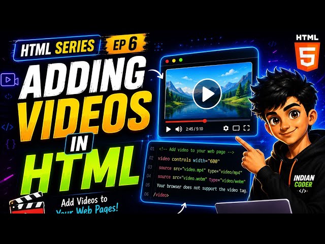 Adding Videos to HTML Made Easy | HTML Series EP 6