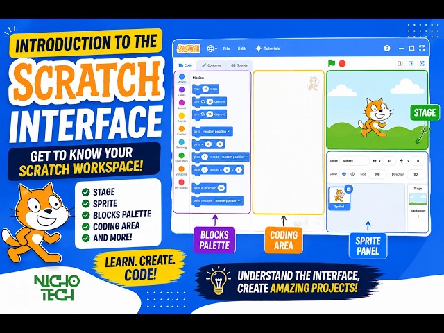 Introduction to the Scratch Interface | Learn Scratch for Beginners 🎮💻