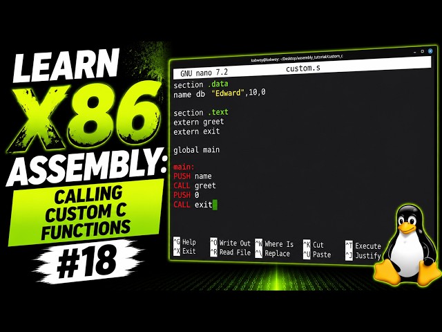 LEARN X86 ASSEMBLY:CALLING CUSTOM C FUNCTIONS
