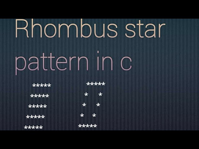 Rhombus star patter program in C |Rhombus star pattern programs