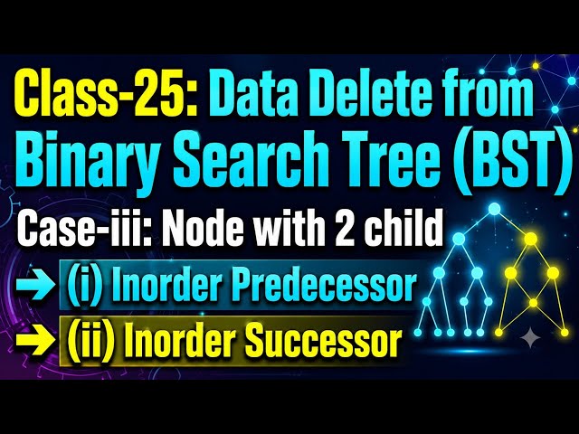 Class-25: Data Delete from Binary Search Tree (Case-iii)| Bangla Tutorial|Data Structure & Algorithm
