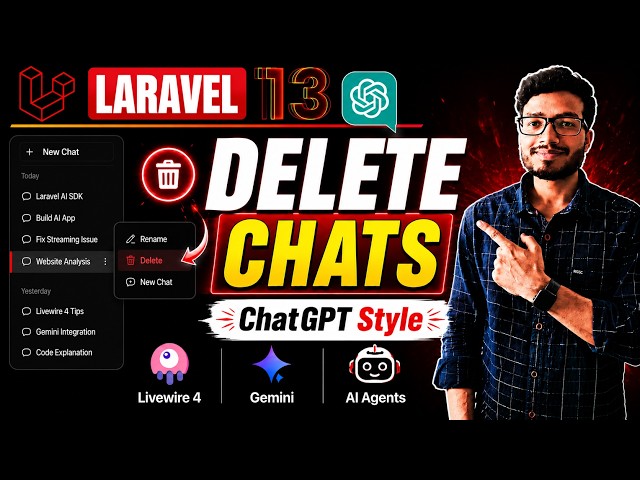 Delete Conversations Like ChatGPT | Laravel 13 AI SDK + Livewire 4 | Ep   10