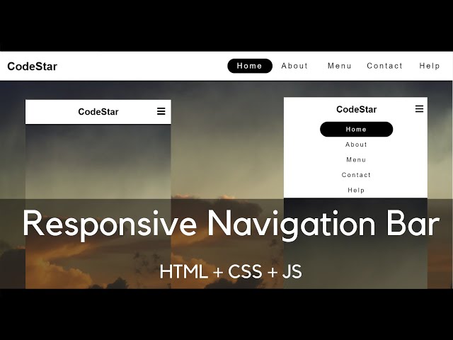 Create a Responsive Navbar Using HTML CSS JavaScript