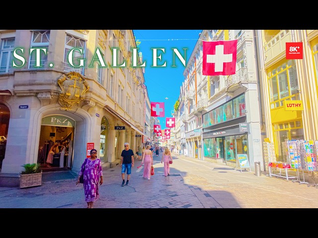 St. Gallen, Switzerland 🇨🇭 | UNESCO Abbey District & Historic Old Town | 8K Walking Tour