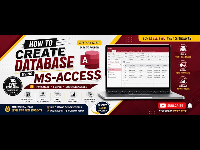 create database table using MS Access part one
