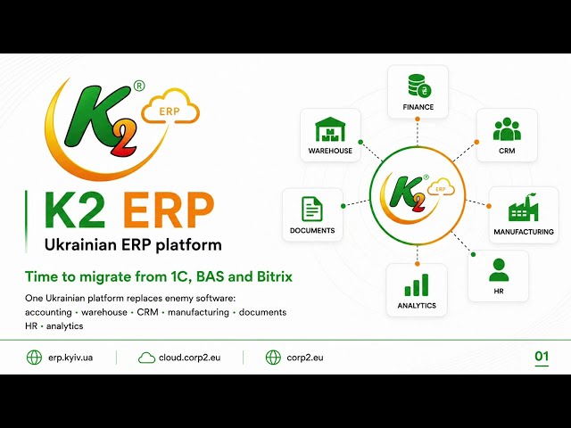 K2 ERP: A Ukrainian Alternative to 1C and BAS | Start Your ERP Migration Today