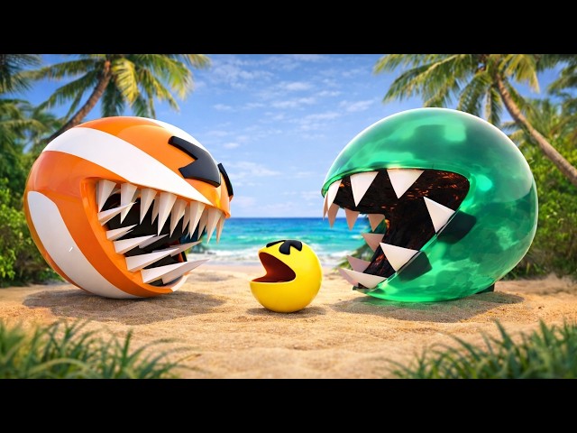 Pacman Vs Monsters #12 Compilation Movie (Toxic Monster, Candy monster, Red Pacman Monster)