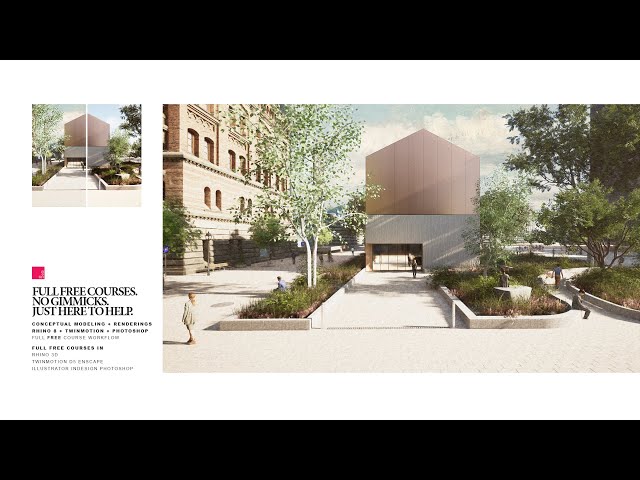 Rhino 3D and Twinmotion Architecture Concept Renderings with Photoshop Post Process FULL Tutorial
