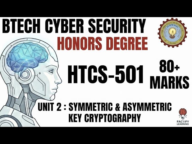 HTCS501 Unit 2|Symmetric & Asymmetric Key Cryptography|AKTU BTech|5TH SEM |CYBERSEC HONORS|DES,RSA
