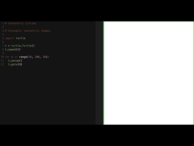 Concentric Circles in Python Turtle
