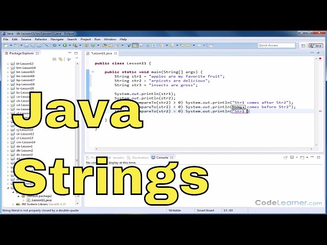 Java Tutorial 11 - Comparing Two Strings