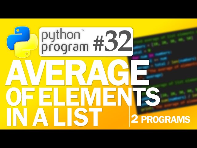 🐍Python Program #32: Find the Average of Elements in a List | Python Programming