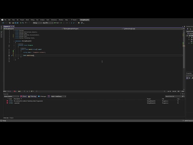 String Manipulation | The basics of C#