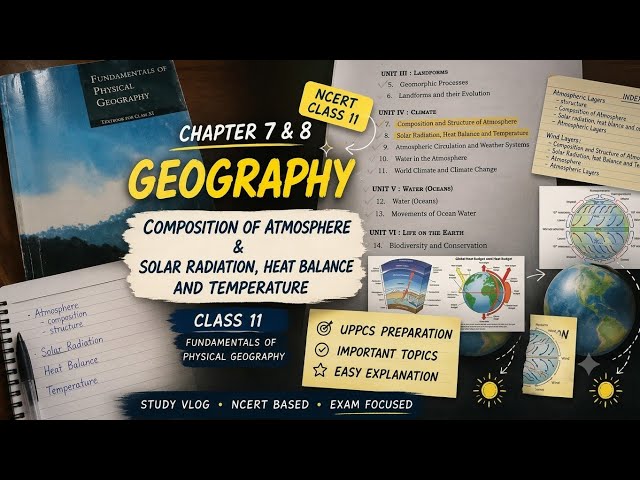 📚 Geography Study Vlog | NCERT Class 11 Chapter 7 & 8 🌍 | UPPCS Preparation ✨