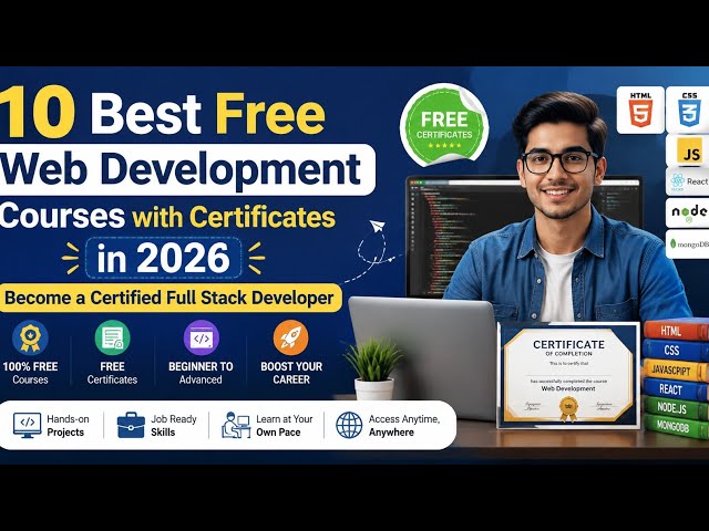 Free Web Development Course with Certificates for free 2026 English