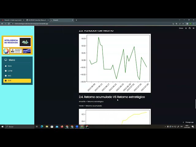 🚀📈 ¡Despliegue en Streamlit.app de Modelos en Python para Bolsa de Valores (LSTM, SVR, SVC)! 🤖💹 #ai