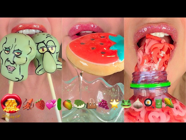 MOST POPULAR! ASMR Satisfying  Eating Emoji Food Challenge