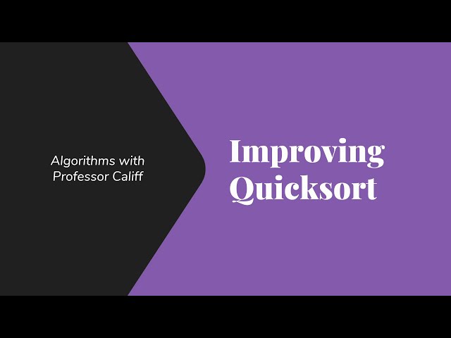 Improving Quicksort with Median of 3 and Cutoffs