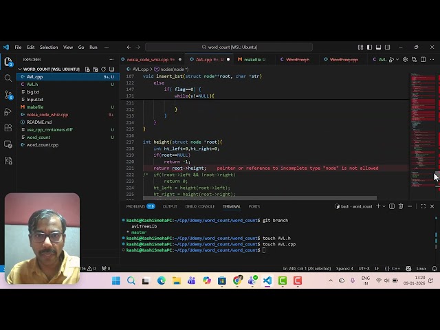 Word frequency count program in C/C++, Binary Seach Tree (AVL tree) - Part 2