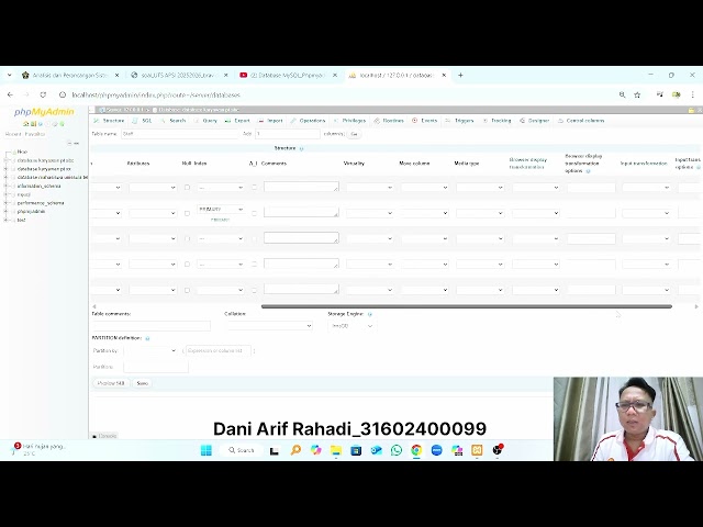 Tutorial Pembuatan Database dengan PhpMyAdmin Dani Arif R 31602400099