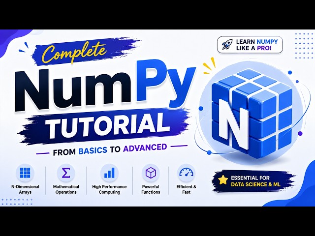 Complete NumPy Tutorial for Data Analytics | NumPy Course for Beginners | Python