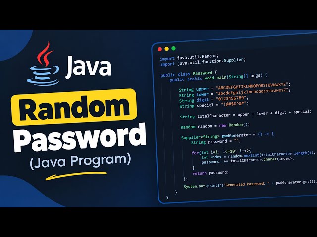 Generate random Password using (java) #code