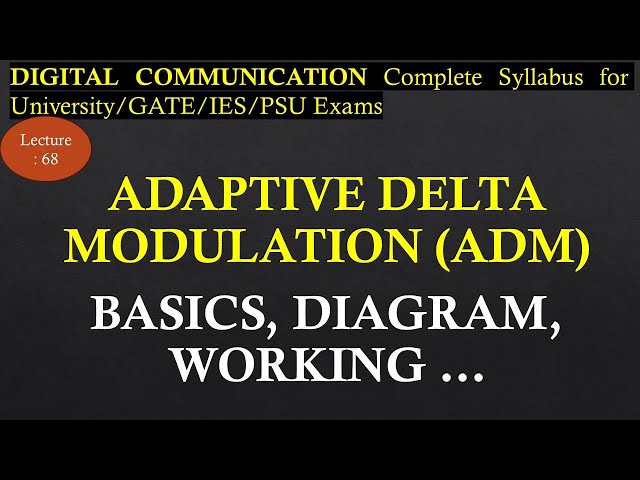 Adaptive Delta Modulation: Basics, Diagrams, Working, Advantage | Digital Communication | Lec 68