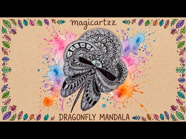 Dragonfly Mandala Art Part 1|Easy Zentangle Art for beginners |mandala art step by step| MagicArtzz