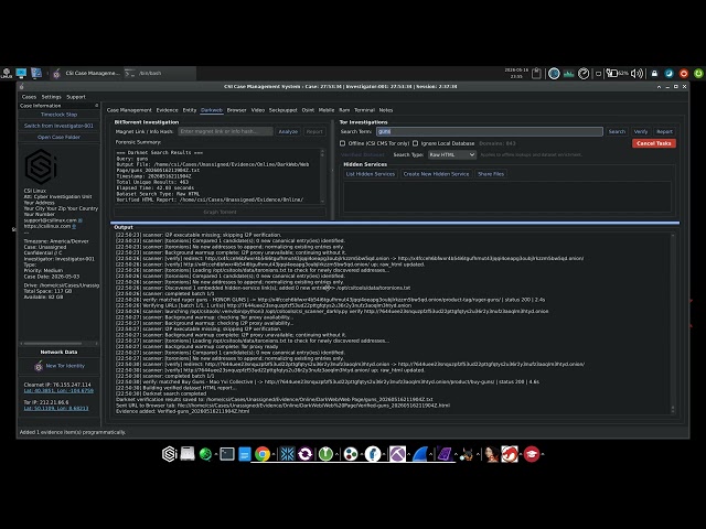 Searching the Dark Web in the CSI Linux Case Management System