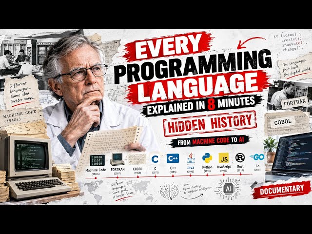 Every Programming Language Explained in 8 Minutes | From Machine Code to AI 🤖💻 