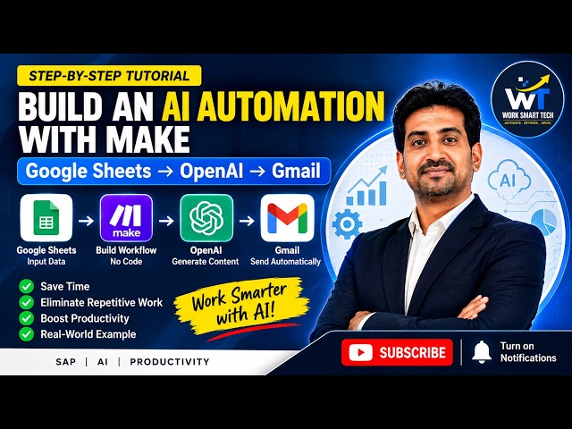 Build an AI Automation with Google Sheets + OpenAI + Gmail -Make.com Tutorial (Beginner to Pro)