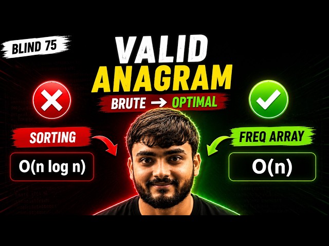 Valid Anagram | Brute to Optimal | Array & Hashing | Blind 75