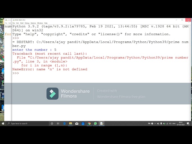 prime number program using python