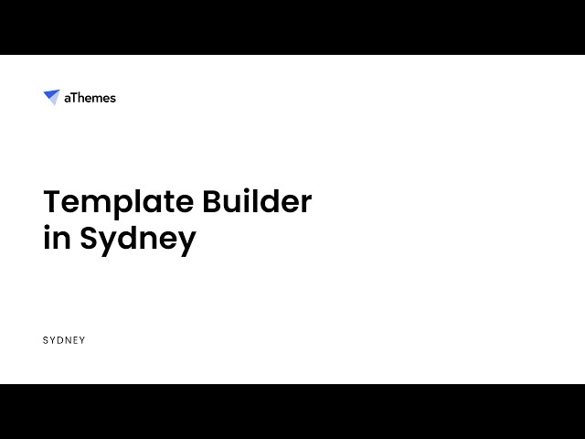 Template Builder module in Sydney Pro