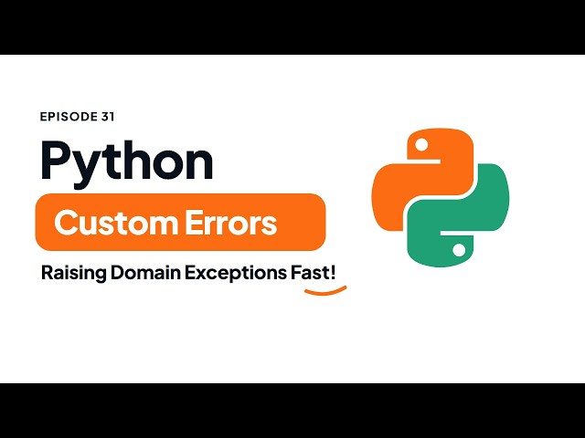 How to Raise Exceptions & Create Custom Exception Classes | Python Tutorial #31