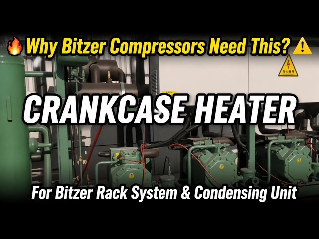 🚨Why Bitzer Rack system condensing unit Need a Crankcase Heater? #Refrigeration #HVAC  #bitzer #dmzl