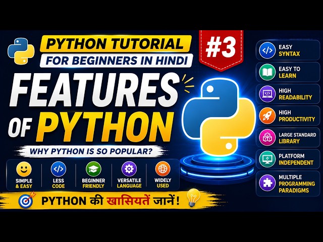 Python Tutorial for Beginners in Hindi #3 | Features of Python