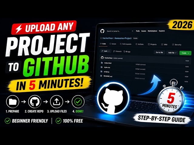 ⚡ Upload Any Project to GitHub in 5 Minutes! 🚀 (2026)