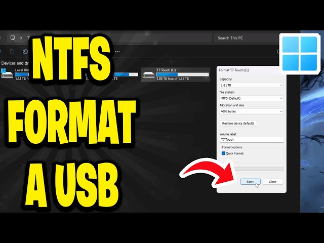 How To NTFS Format A USB