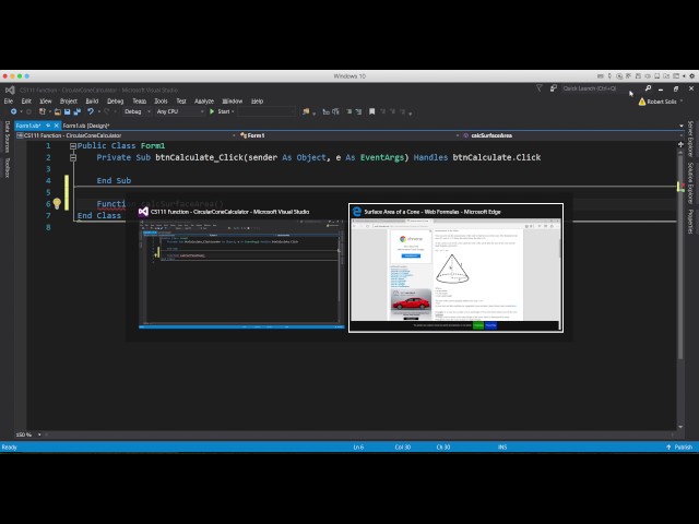 CS111 Functions: Cone Calculator