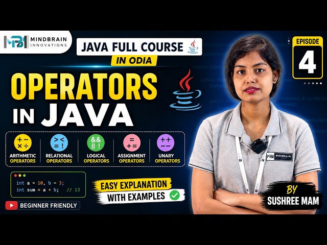 ☕ Java Operators Explained in Odia | Java Full Course | EP 4 | By Sushree Mam #java #freecourse
