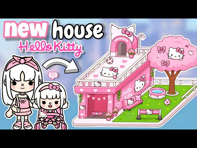 NEW UPDATE! 😱 Pink Hello Kitty FREE House Design 💞🏡 | ALL FREE Items 📦 | Toca Boca World