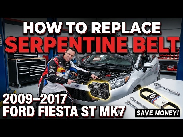 How to Remove Replace Serpentine Belt Ford Fiesta ST MK7