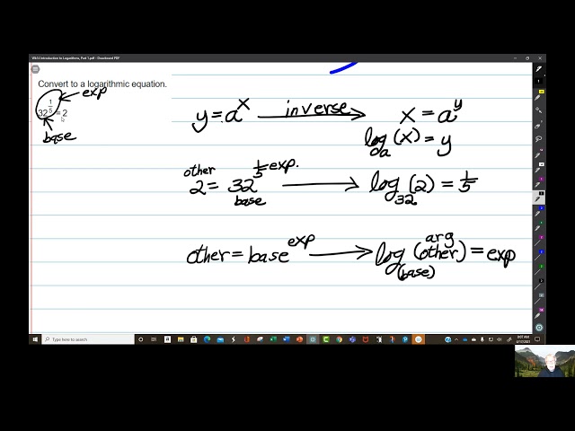Introduction to Logarithmic Functions Part1