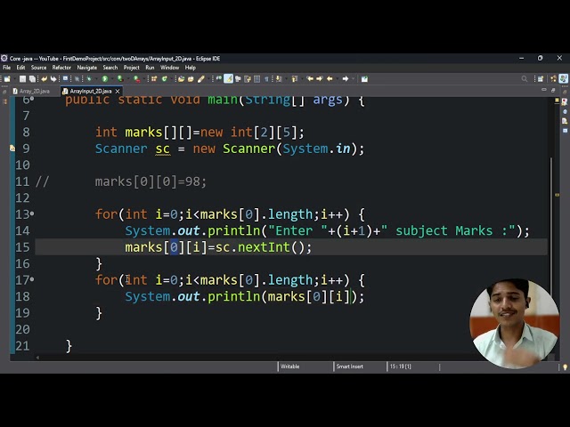 Java Tutorial - 2D Array in Java - Accept From user And Store