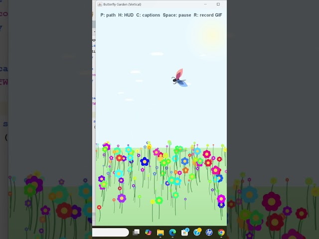 Butterfly Garden Animation in Java Swing 🦋 | Creative Coding #shorts