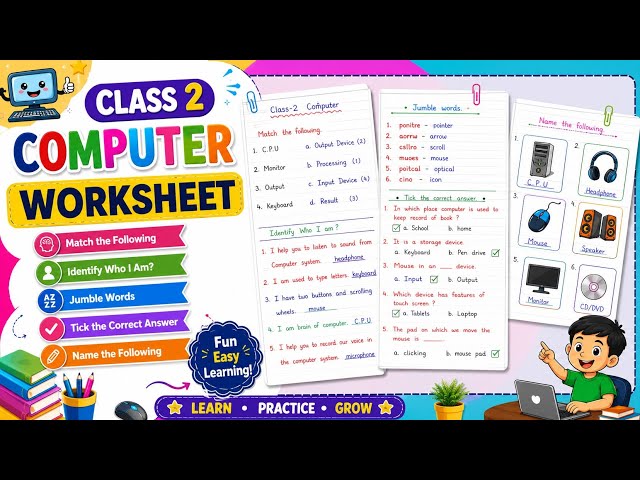 🟢Class 2 Computer | Class 2 Computer Worksheet |