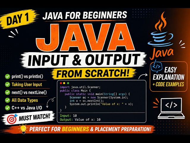 Java DSA Series | Master Java Input & Output from Scratch